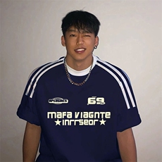 夏季美式高街重磅纯棉三条杠织带撞色男女短袖T恤ZD367-特P30，男装T恤，电商A486