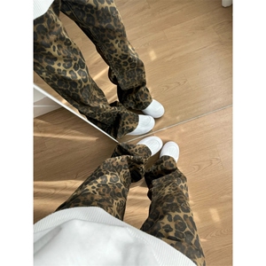 【有货】KZA25CC-P55 豹纹牛仔裤男直筒美式高街裤子图片