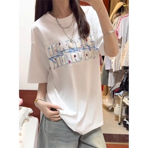 万针全刺绣工艺抖音得物高品质260克重磅纯棉双纱美式高街短袖T恤图片