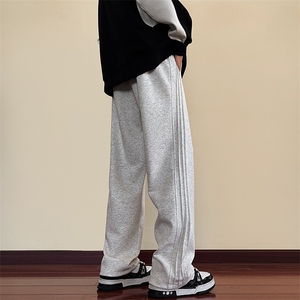 K2399-P45加绒55秋冬加厚310克重磅60%华棉直筒卫裤男大码休闲裤图片