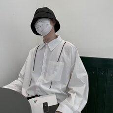 青春流行百搭男简约ins秋季新款纯色长袖潮文艺标准衬衫潮流日系，男装衬衫，星座506A
