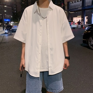 送领带 夏季薄款短袖衬衫男女 港风宽松班服DK学院风衬衣C313/P32图片