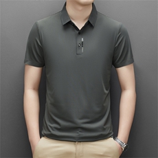polo衫中年商务休闲男装夏季新款男士短袖T恤半袖翻领宽松上衣服，男装Polo衫，电商B212（原钱塘6029）