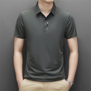 polo衫中年商务休闲男装夏季新款男士短袖T恤半袖翻领宽松上衣服图片