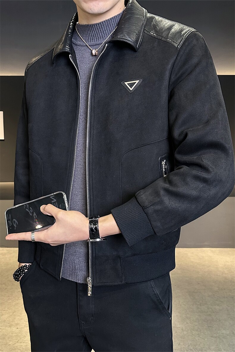 标50白鸭绒羽绒服男鹿皮绒夹克外套休闲上衣B317/2521/P195,男装夹克,电商B317