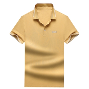 夏季新款男士翻领短袖t恤中年有领男装上衣服休闲POLO衫图片