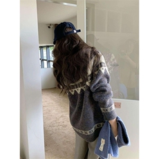 重磅秋冬北极绒开衫毛衣美式复古休闲慵懒风牛角扣针织衫连帽外套，男装针织衫/毛衣，电商A486