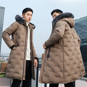 2020电商B247冬季新款情侣款韩版修身加厚抗寒带毛领男 MY77图片