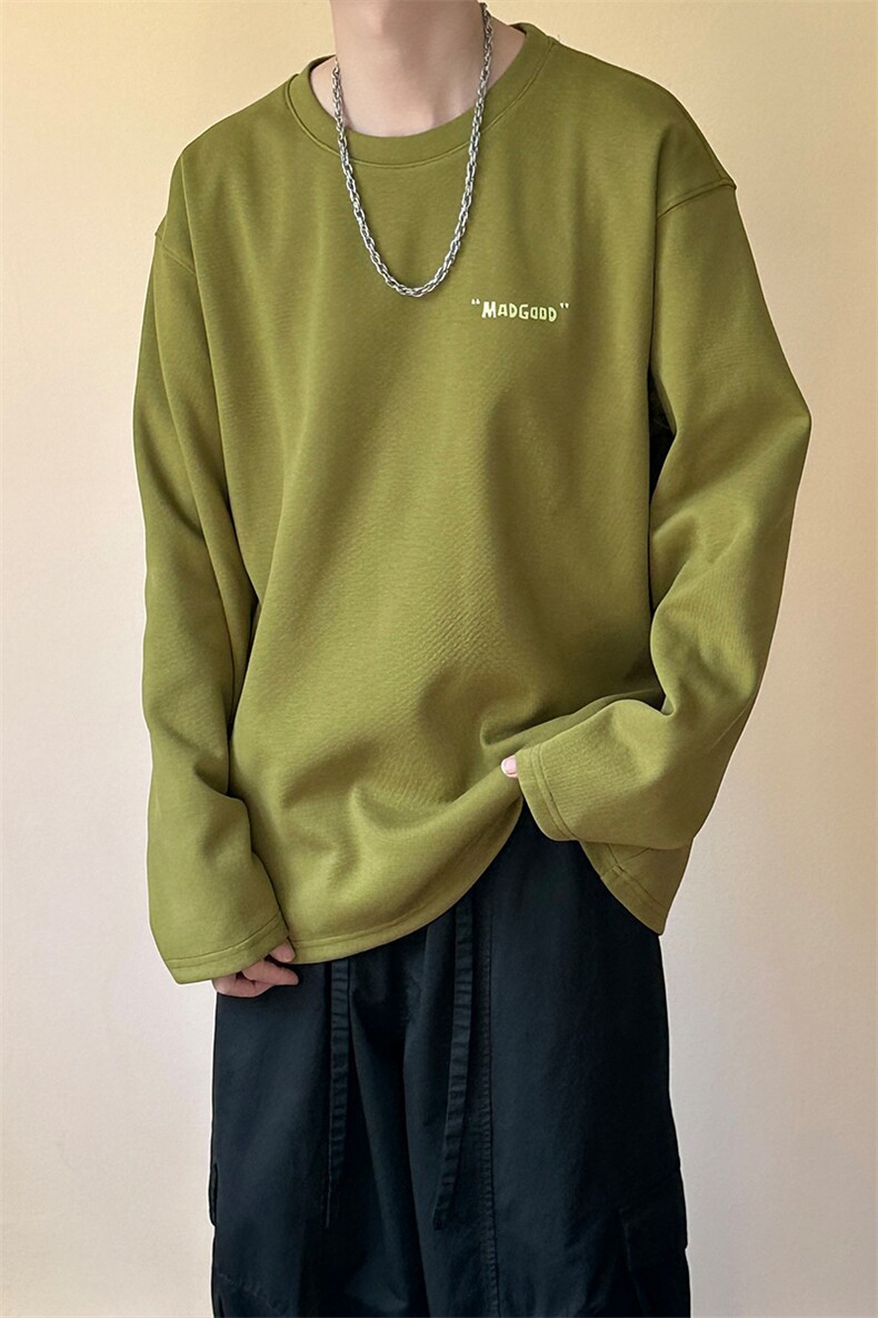 现货重磅加厚中性长袖T恤卫衣男立秋潮牌上衣A351-AT2513-P50,男装T恤,电商A351