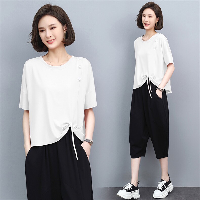 时尚百搭宽松显瘦短袖T恤女夏季新款韩版简约纯色上衣学生潮,女装T恤,阿丹
