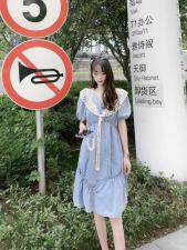 牛仔连衣裙,女装连衣裙,黑米