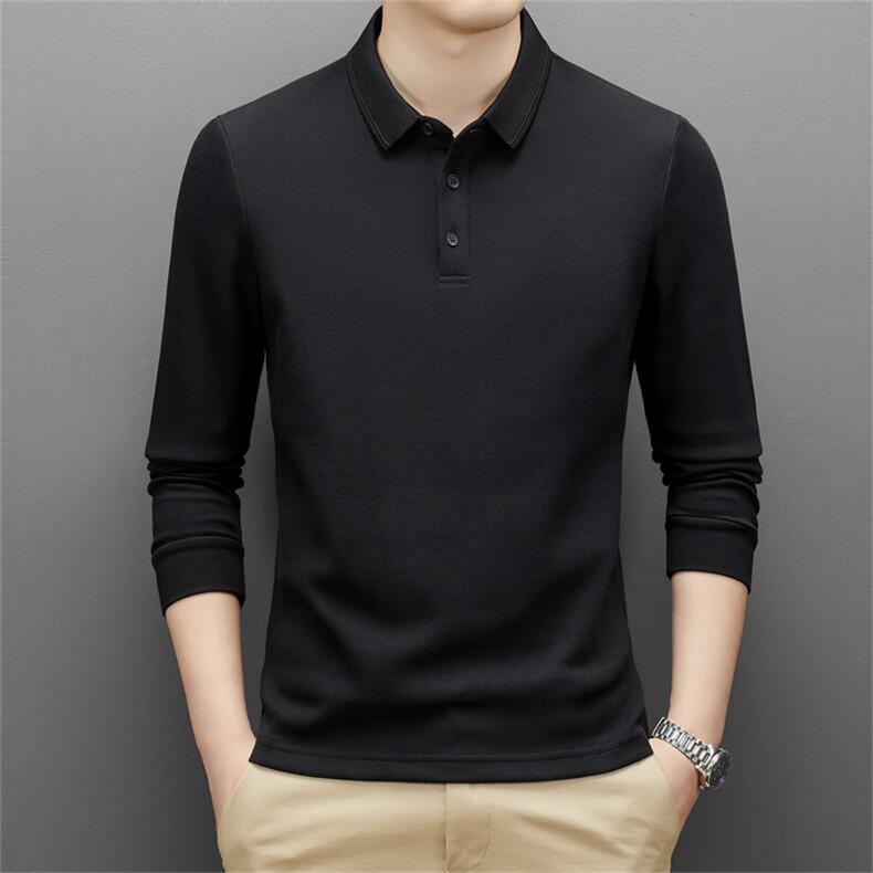 DYB8188钱塘2020-3春秋新款长袖翻领男士纯棉打底衫P63，男装Polo衫，钱塘207-3