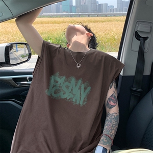 量大优 得物抖音高品质重磅230克美式印花无袖t恤背心WB260 特P18图片