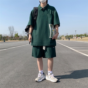 夏季短袖polo衫短裤套装情侣运动套装 TZ307P75 控98图片