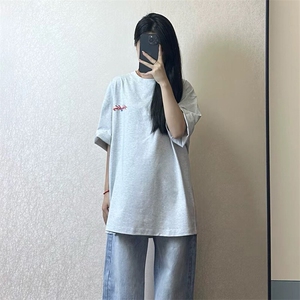 万针全刺绣工艺抖音得物高品质260克重磅纯棉双纱美式高街短袖T恤图片