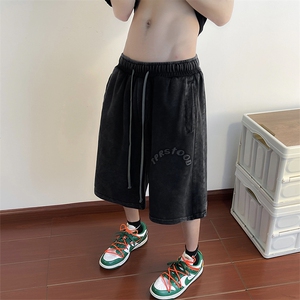 潮牌休闲短裤男夏季新款宽松水洗五分裤青年百搭中裤潮D9055-p43图片
