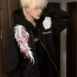 秋款男女立领夹克衫满天星3D印花机车夹克衫外套JMX1 P50图片