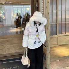 1506A/G78180/P89美式重磅毛领连帽棉服外套女冬季新款，男装棉衣，星座1506A