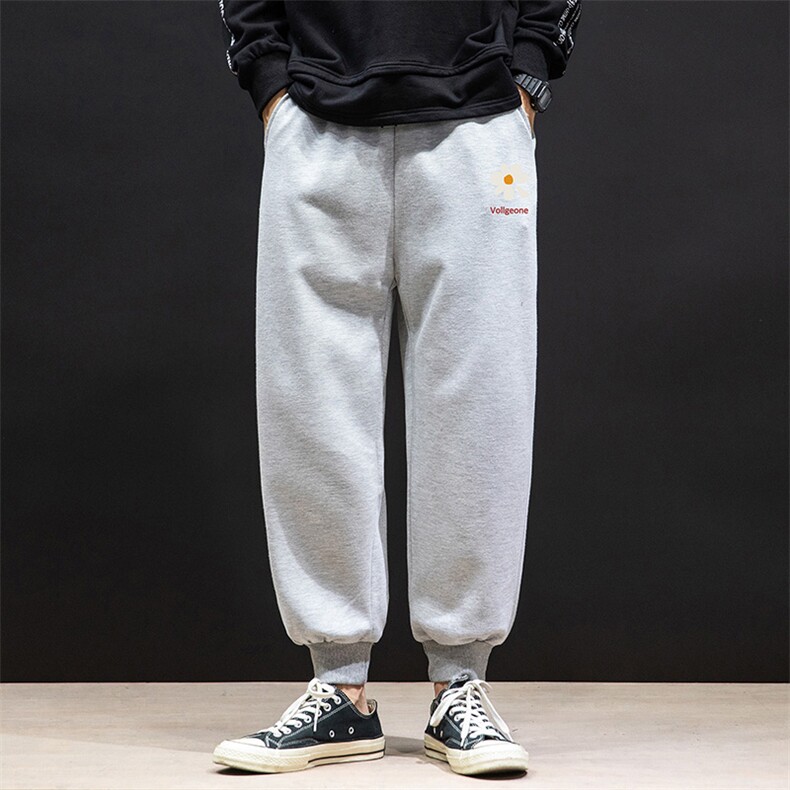 K12059-P40加绒P50束脚纯棉运动裤男士休闲裤大码宽松卫裤男,男装休闲裤,电商A040A