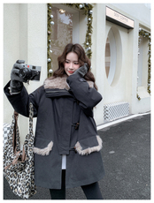 保暖派克服女冬2025超火中长款工装外套，女装派克服，浙宝099