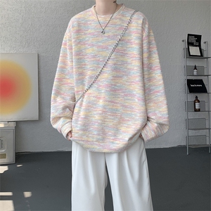 WY10156-特批40控78新款圆领简约套头宽松大码卫衣糯米衣服男