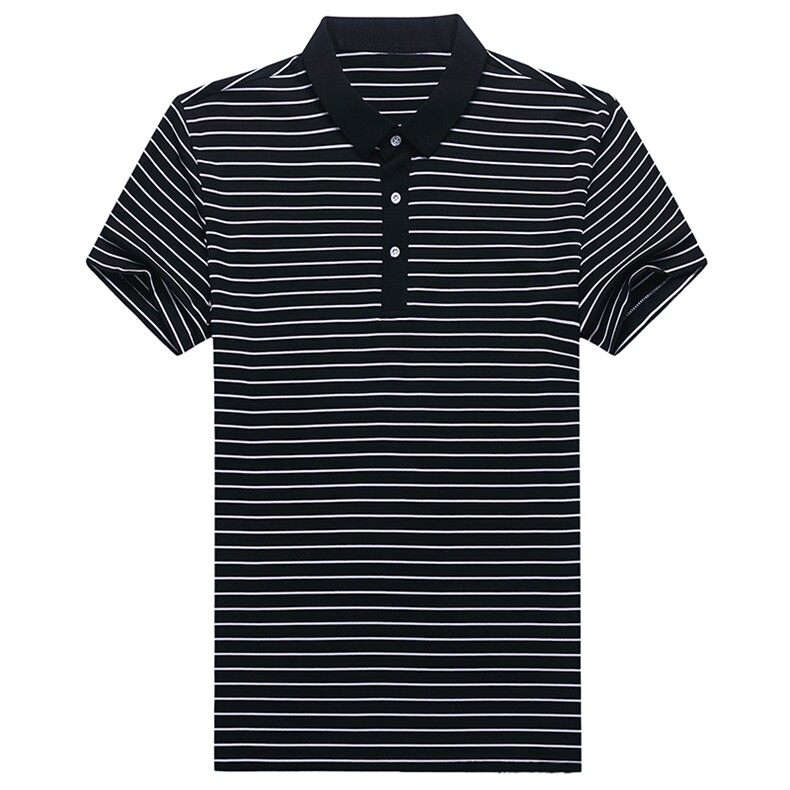 夏季新品休闲百搭宽松潮流翻领条纹上衣2023新款男士短袖运动服男,男装T恤,电商B212（原钱塘6029）