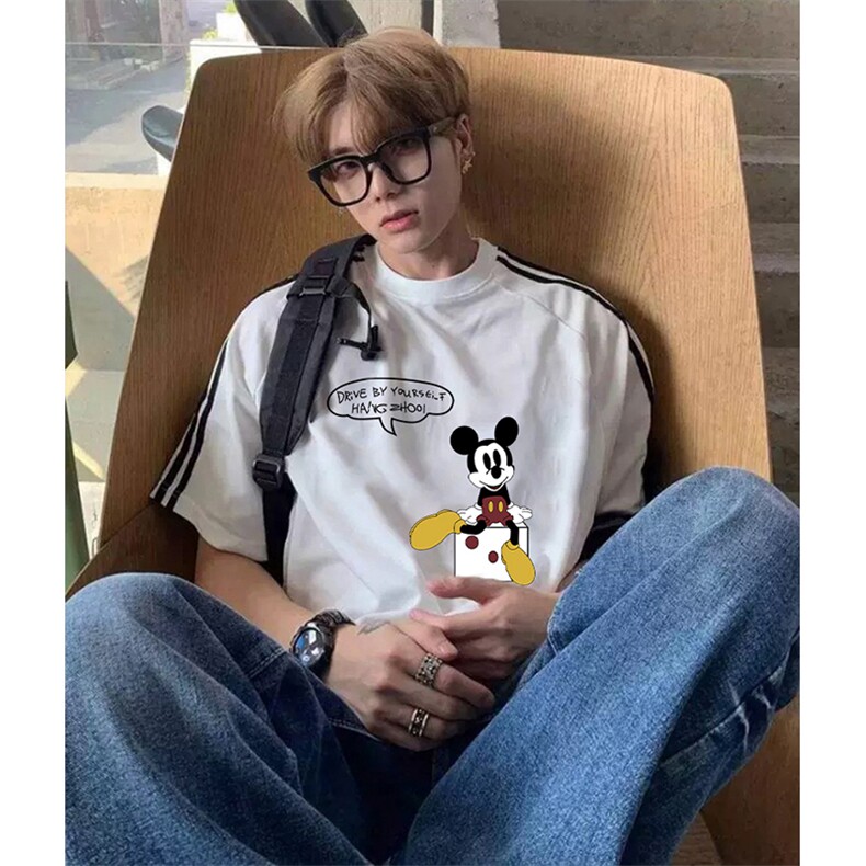 抖音得物高品质二开240克宽松纯棉美式潮牌三条杠织带短袖T恤，男装T恤，电商A486