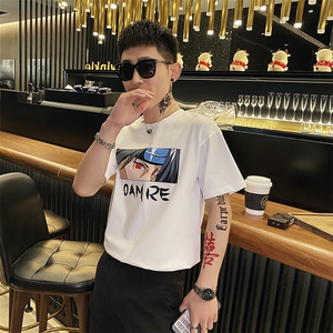 312A-1111-P35 新款社会小伙短袖T恤宽松男士潮流半袖体恤A图片