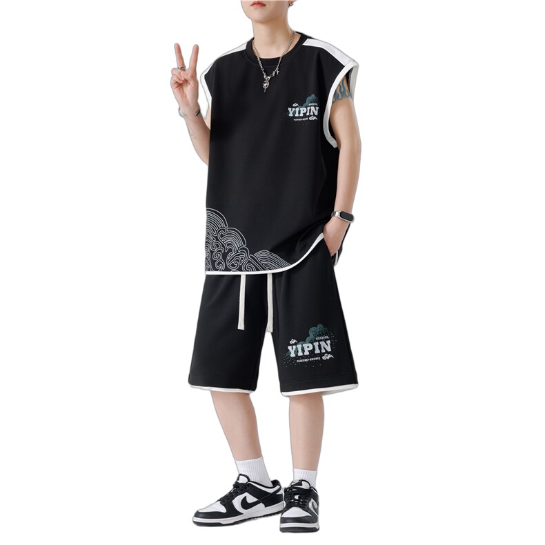 T07-P47控69加肥加大现货夏季美式男士休闲运动套,男装休闲套装,星座209