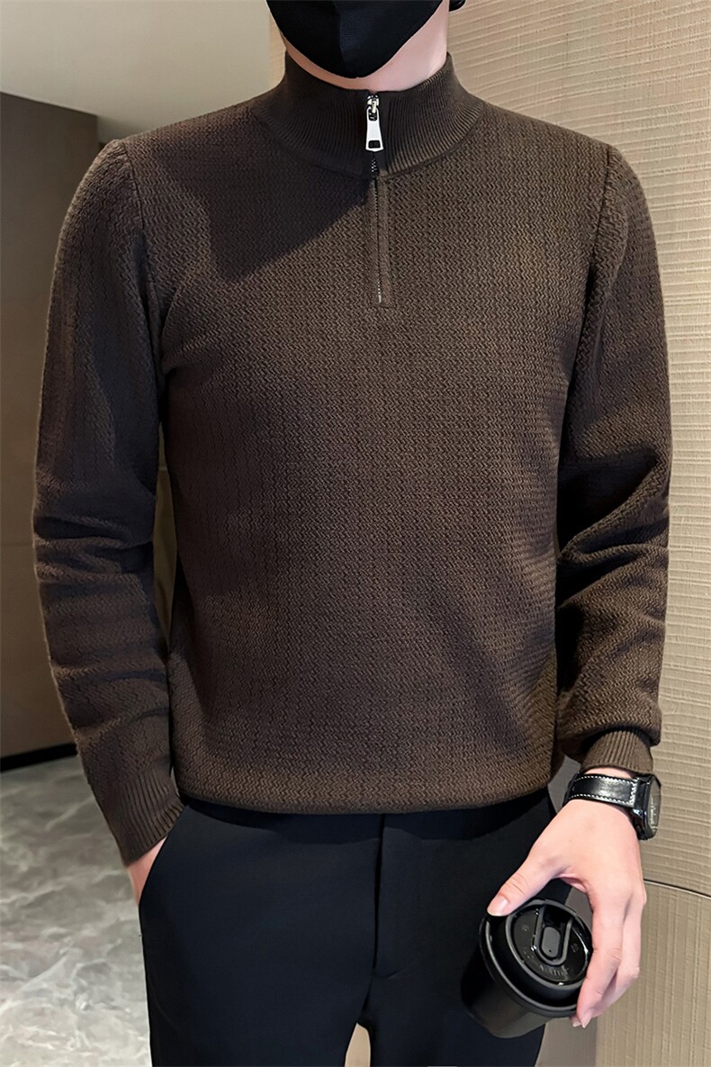 秋冬店主风社会小伙半高领纯色套头针织毛衣301A-1/M91/P58,男装针织衫/毛衣,星座301A-1