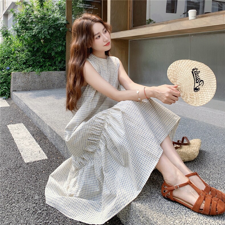 现货 格纹无袖连衣裙RF058-X6505-P115K168图片