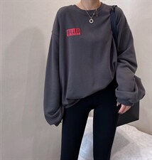 印花大版卫衣，女装卫衣/绒衫，纽芮