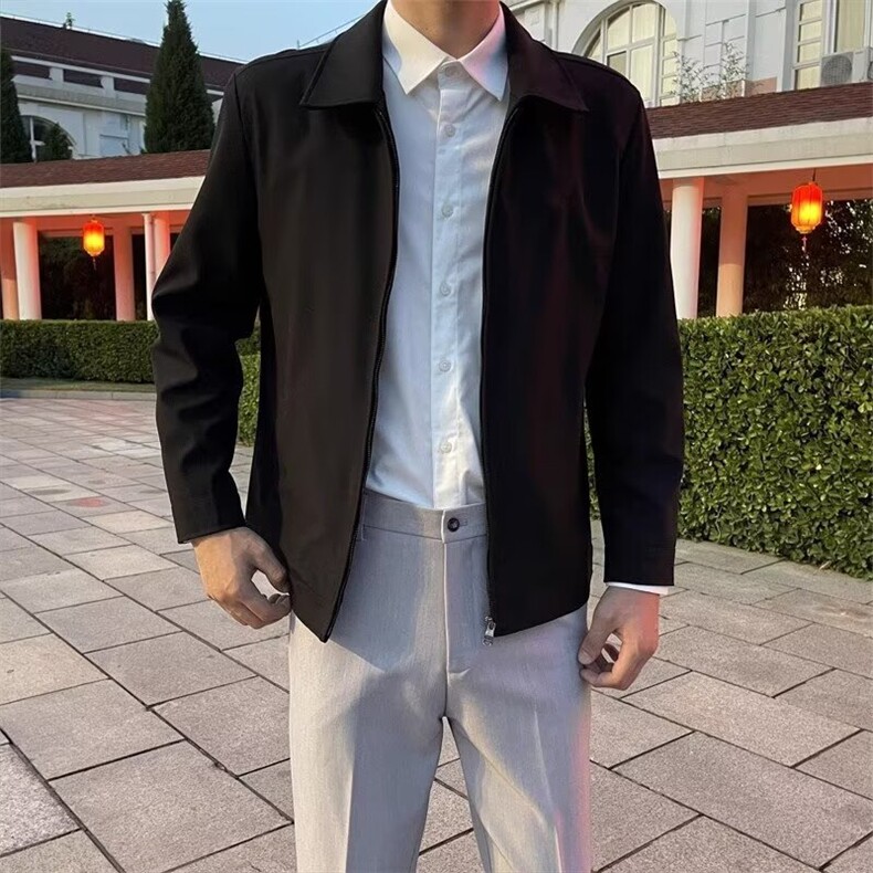 厅里厅气行政夹克男中年公务员cleanfit外套男秋冬款成熟稳重男装,男装夹克,星座601-1
