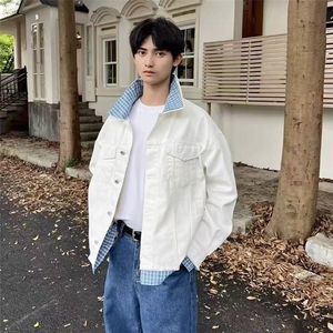 2025新款欧美简约牛仔外套英伦时尚落肩宽松百搭夹克JKE188图片