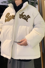 港风2023冬季新款男士毛巾绣棉衣情侣潮牌棉服外套MYTC157P95，男装棉衣，电商B220