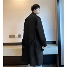 2026港风英伦单排扣腰带风衣男大码M-5XL中长款男FY77916P95控148，男装风衣，星座227-7