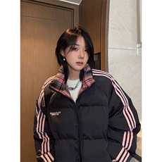 秋冬新款港风条纹刺绣立领保暖棉服面包服XZ213-MY5529-P98控128，男装夹克，星座213