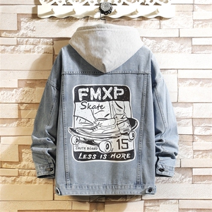 2023印花牛仔外套男高街夹克秋季hiphop炸街上衣服JK911-P85，男装工装外套，星座1103-1