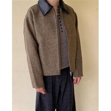 结构剪裁毛呢夹克男秋冬季高级感休闲短宽翻领呢子外套JF823，男装夹克，星座1116A（原606A-3）