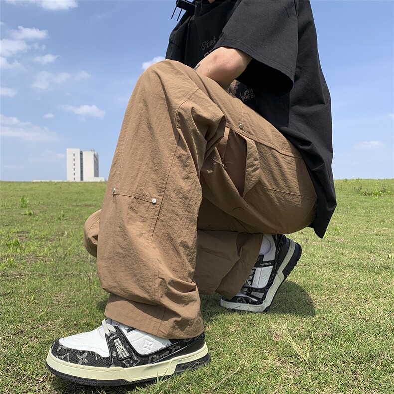 早秋皱感【三防】冰丝透气速干拖地休闲伐木伞兵裤XK009-P60控78,男装休闲裤,星座216(原A116)