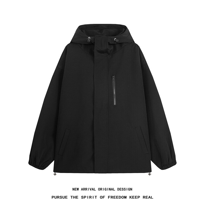 JK101/P65春装新款现货防水冲锋衣外套男纯色潮宽松大码夹克男,男装夹克,电商基地A050