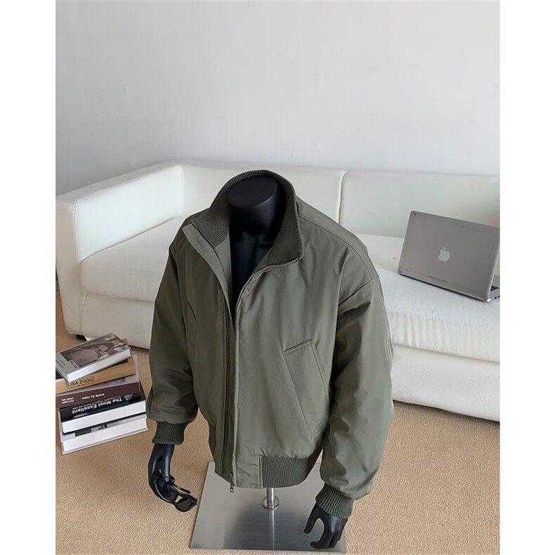 美式高街立领棒球棉服男痞帅面包服廓形飞行员高级感冬季外套棉袄,男装棉衣,星座516A