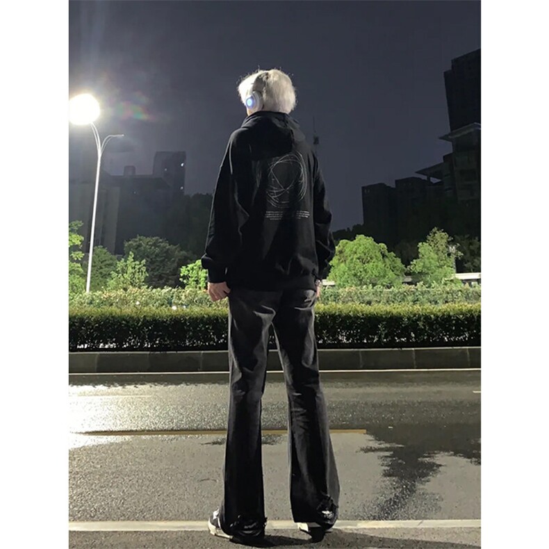 美式hiphop牛仔裤修身直筒微喇叭裤,男装牛仔裤,星座310A-4