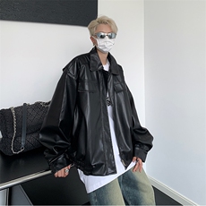 A761-P742023美式机车皮衣外套男高街潮流街头痞帅宽松休闲夹克，男装夹克，星座512-6