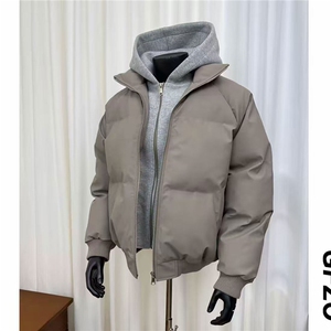 网图 冬季美式短款假两件插肩双层连帽双拉链保暖棉服D513 特P105图片