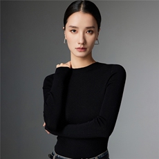 2025秋冬百搭时尚简约圆领打底衫舒适百搭，女装针织衫/毛衣，玛卡隆羊绒