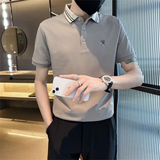 主推款现货大码夏季短袖T恤翻领刺绣Polo衫高级感半袖T0233-P48，男装Polo衫，电商D342