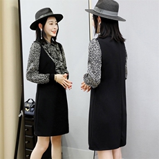 2021年春季气质舒适时尚连衣裙潮流优雅长袖中长款，女装连衣裙，安之芮娜