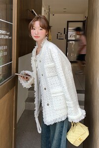 【已出货】休闲时髦宽松小香风外套2C372-9052-P165控228图片
