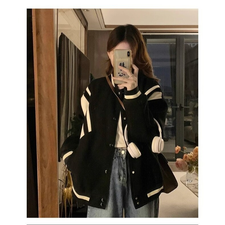 拼接飞行员夹克外套男女装高街潮牌运动棒球服宽松休闲JKZ603,男装夹克,星座516A